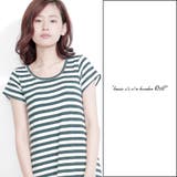 ベーシックショートスリーブクルーネックボーダーロングワンピース カットソー | aimoha  | 詳細画像5 