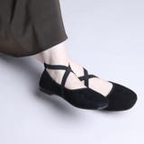 【shoes365】スエード素材のクロスストラップバレエシューズ | aimoha  | 詳細画像1 