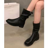 【shoes365】バックル付き 革ブーツ | aimoha | 詳細画像1