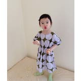 aimoha KIDS ビッグ水玉柄パフスリーブロングワンピース | aimoha kids | 詳細画像7
