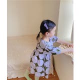 aimoha KIDS ビッグ水玉柄パフスリーブロングワンピース | aimoha kids | 詳細画像9