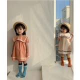 韓国子供服 セーラー服風配色パイピング ワンピース | aimoha kids | 詳細画像7