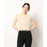 Jasmine GrandiflorumチュールドッキングVネックニットトップス | aimoha | 詳細画像23