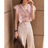 Jasmine GrandiflorumチュールドッキングVネックニットトップス | aimoha | 詳細画像5