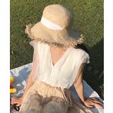 Jasmine GrandiflorumチュールドッキングVネックニットトップス | aimoha | 詳細画像6