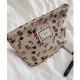 オフホワイト | コーデュロイレトロ花柄ポーチ ポーチ 小物入れ | aimoha 