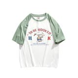 Tシャツ 【HOOK】アメカジイラストプリントラグランスリーブ半袖TEE ユニセ… | HOOK | 詳細画像2 