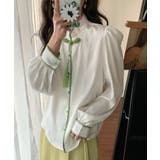 ホワイト | チャイナ風ブラウス 韓国ファッション ワンピース | aimoha