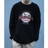 ブラック | ロンT HOOK 古着風アメカジロゴプリントロングTEE | HOOK