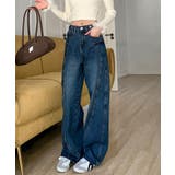 カーブライン ワイドデニムパンツ | aimoha  | 詳細画像15 