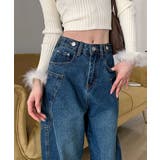 カーブライン ワイドデニムパンツ | aimoha  | 詳細画像16 