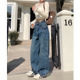 カーブライン ワイドデニムパンツ | aimoha  | 詳細画像17 