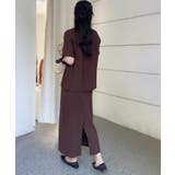 リブニットセットアップ ニットトップス+スカート 2点セット | aimoha | 詳細画像2