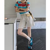 ダブルステッチハイウエストデニムショートパンツ | aimoha | 詳細画像1