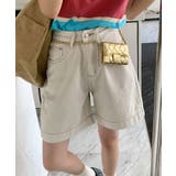 ダブルステッチハイウエストデニムショートパンツ | aimoha | 詳細画像3