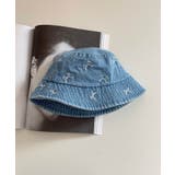 ブルー | 【aimoha-KIDS-】キッズ リボン刺繍ハット | aimoha kids