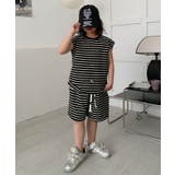 【aimoha-KIDS-】ボーダーTシャツセットアップ | aimoha kids | 詳細画像5
