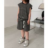 【aimoha-KIDS-】ボーダーTシャツセットアップ | aimoha kids | 詳細画像1