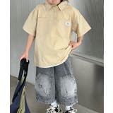 ベージュ | 【aimoha-KIDS-】キッズ カジュアルベーシック半袖シャツ | aimoha kids