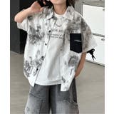 ホワイト | 【aimoha-KIDS-】キッズ タイダイ半袖シャツ | aimoha kids