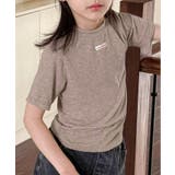 ベージュ | 【aimoha-KIDS-】シンプルロゴ風ベーシックTシャツ | aimoha kids