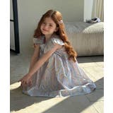 【aimoha-KIDS-】肩フリル総柄ワンピース | aimoha kids | 詳細画像3