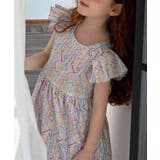 【aimoha-KIDS-】肩フリル総柄ワンピース | aimoha kids | 詳細画像6