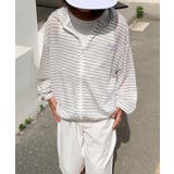 グレー | 【aimoha-KIDS-】薄手ボーダージップアップパーカー | aimoha kids