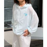 ブルー | 【aimoha-KIDS-】薄手ボーダージップアップパーカー | aimoha kids