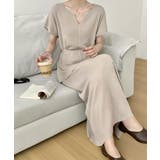 ベージュ | 半袖トップス＆ロングスカート セットアップ | aimoha 