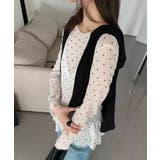 ドットチュールプリーツシアートップス | aimoha  | 詳細画像13 