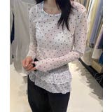 ドットチュールプリーツシアートップス | aimoha  | 詳細画像5 