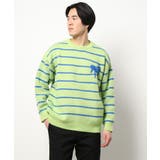 ニット「溶けたハート」刺繍ボーダーニットセーター ストリート系 ロンT | HOOK | 詳細画像18