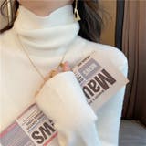 ホワイト | シンプルタートルネックニットトップス 韓国ファッション ワンピース | aimoha 