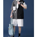 HOOK アシメトリー切り替えデザイン ネクタイ付き半袖poloシャツ | HOOK | 詳細画像3