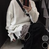 新作 ユニセックス オーバーサイズダメージニット | aimoha men | 詳細画像1