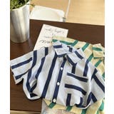 ブルー | aimoha KIDS 爽やかなストライプシャツ | aimoha kids