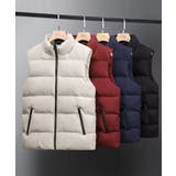 カジュアルダウンベスト 防寒対策 暖かいスタンドカラー | aimoha men | 詳細画像3 