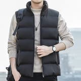 カジュアルダウンベスト 防寒対策 暖かいスタンドカラー | aimoha men | 詳細画像2 
