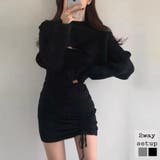 3way デコルテオープンミニワンピースセットアップ 韓国ファッション | aimoha | 詳細画像15