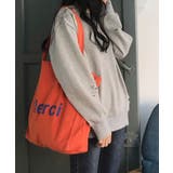 オレンジ | 内ポケット付き韓国風ロゴトート トートバッグ | aimoha