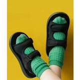 ブラック | 【aimoha-KIDS-】【定番】ベルクロストラップスポーツサンダル | aimoha kids