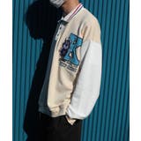 スウェット HOOK アメカジキャラクター刺繍袖切り替えポロスウェット | HOOK | 詳細画像17