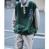 スウェット HOOK アメカジキャラクター刺繍袖切り替えポロスウェット | HOOK | 詳細画像41