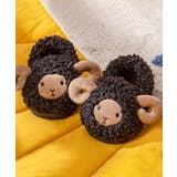 ブラック | 激かわいいアニマルシリーズ シープモチーフボアルームシューズ 子供 | aimoha kids