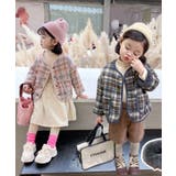 韓国子供服 チェック柄暖かいボア裏地ノーカラージャケット キッズ | aimoha kids | 詳細画像4