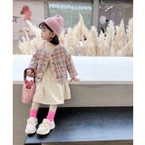 韓国子供服 チェック柄暖かいボア裏地ノーカラージャケット キッズ | aimoha kids | 詳細画像5