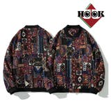 パッチワーク柄幾何学模様 ゴブラン デニムブルゾン | HOOK | 詳細画像1