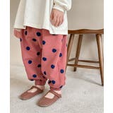 韓国子供服 可愛いドット総柄裾絞りパンツ キッズ | aimoha kids | 詳細画像3