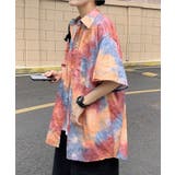 タイダイ柄半そで開襟シャツ Tシャツ 夏服 | aimoha men | 詳細画像5